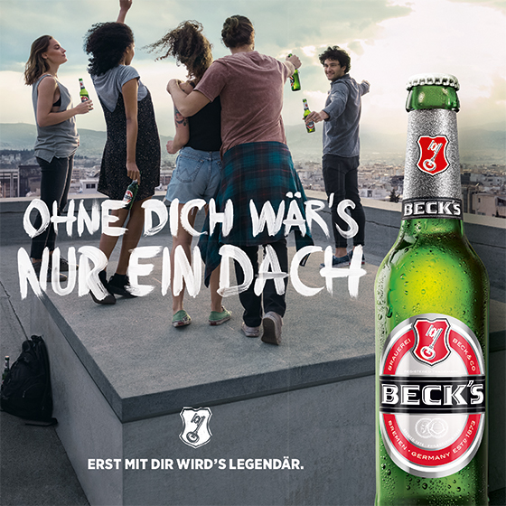 Ein BECK'S Werbeplakat von 2017